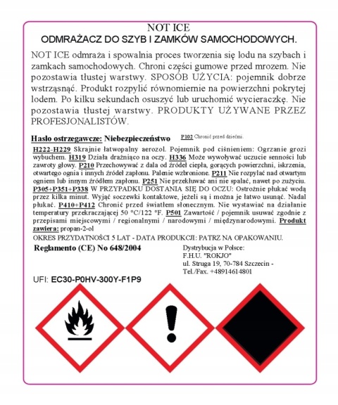 Odmrażacz do szyb i zamków w spay'u NOT ICE 300 ml