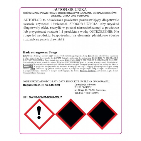 Odświeżacz w koncentracie do samochodów i pomieszczeń o zapachu kwiatowym AUTOFLOR UNIKA 5 l