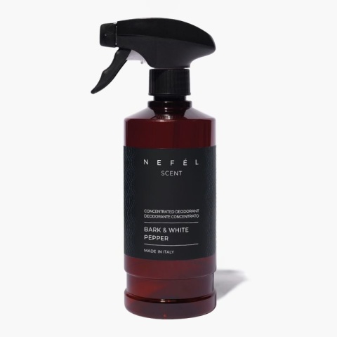 Skoncentrowany odświeżacz do pomieszczeń i tkanin NEFÉL SCENT BARK AND WHITE PEPPER 480ml Interchem Italia