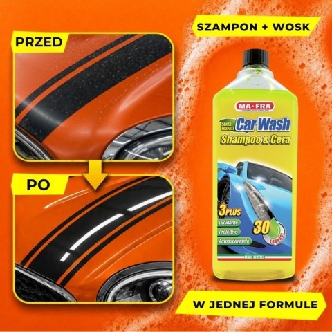 Szampon z woskiem do mycia samochodu CAR WASH SHAMPOO&WAX 1l Mafra