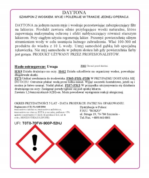 Szampon z woskiem do mycia samochodu DAYTONA 4,5 l
