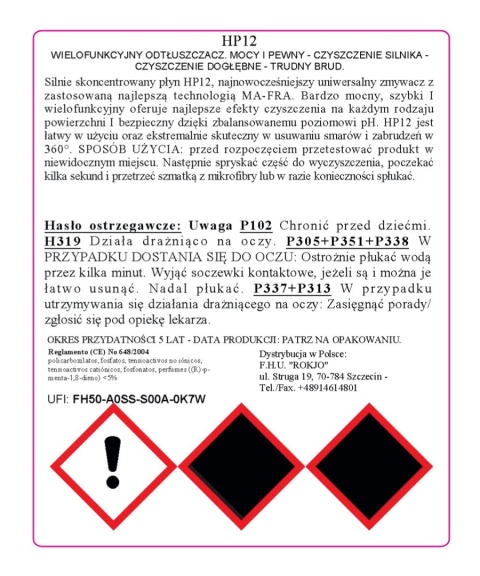 Uniwersalny odtłuszczacz do wszystkich powierzchni HP12 500 ml